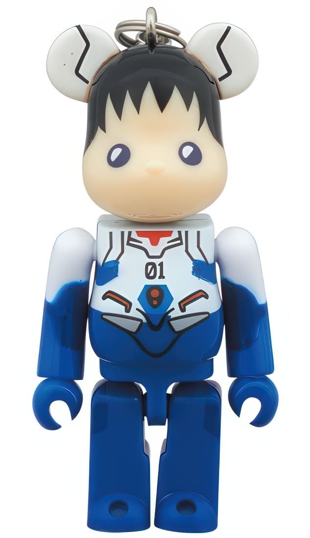 Bearbrick 7-Eleven Neon Genesis Evangelion Shinji Ikari Keychain 70% - 1