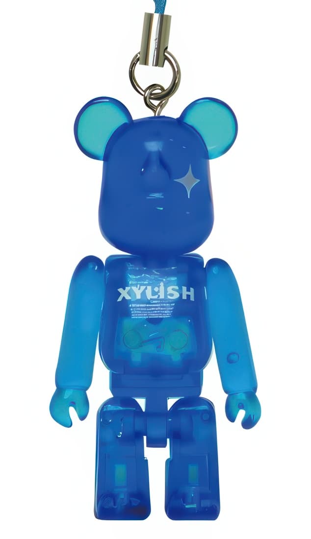 Bearbrick 7-Eleven XYLISH Clear Blue Keychain 50% - 1