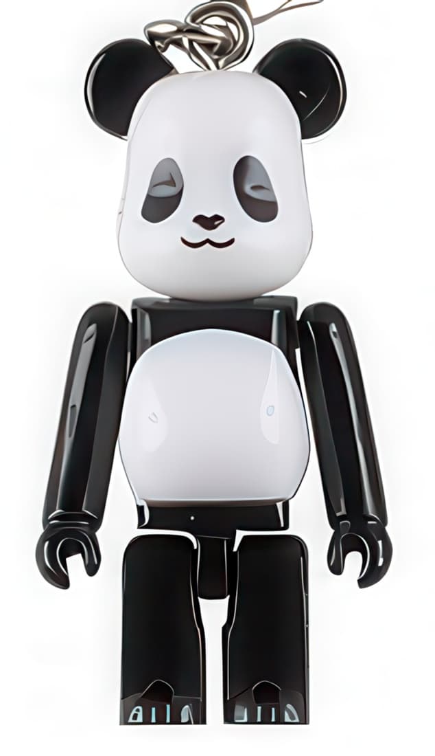 Bearbrick KISS THE EARTH WWF Charity Campaign Panda Keychain 50% - 1