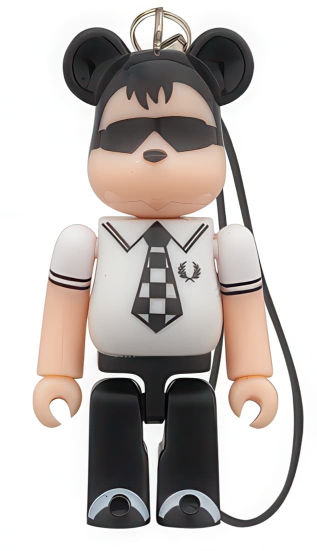 Bearbrick Lipton Smart Times Milk Tea Fred Perry 2Tone Keychain 70% - 1