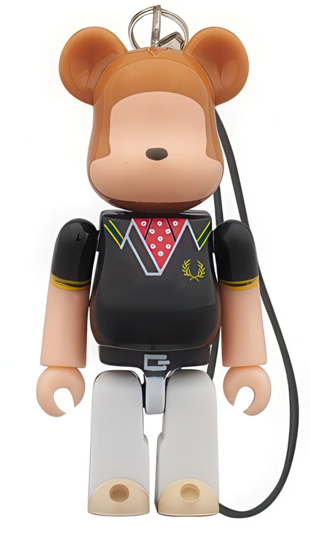 Bearbrick Lipton Smart Times Milk Tea Fred Perry Mods Keychain 70% - 1